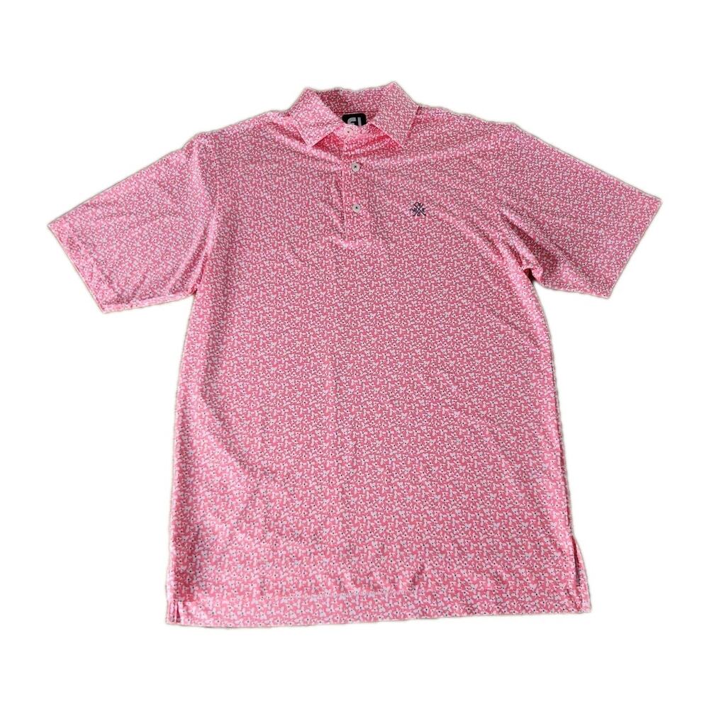 FootJoy Mens Limited Edition Lisle Flower Floral Print Polo Shirt Size S EUC - Picture 2 of 8